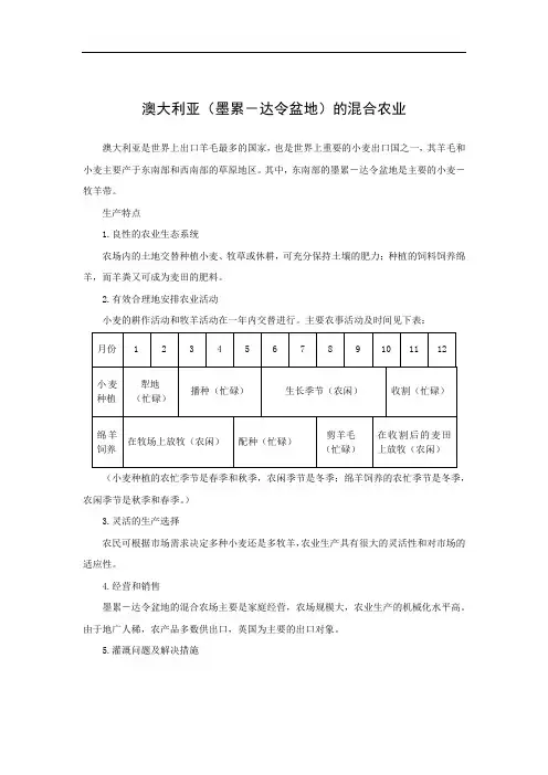 澳大利亚的混合农业