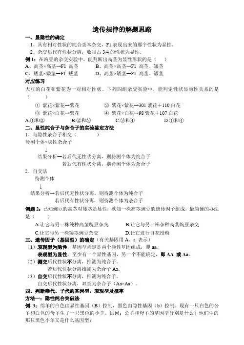 孟德尔遗传定律 2