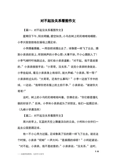 对不起没关系看图作文_二年级作文