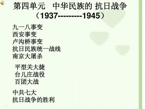 人教版八年级历史上4、5单元总复习课件