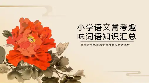 【部编】小升初语文总复习-小学语文常考趣味词语知识汇总精讲课件