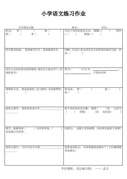 小学五年级语文自我提高IV (85)