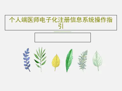 个人端医师电子化注册信息系统操作指引52页PPT