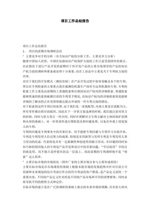 项目工作总结报告