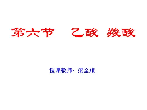 高一化学乙酸和羧酸(2019年11月)