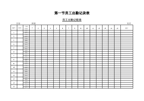 第一节员工出勤记录表