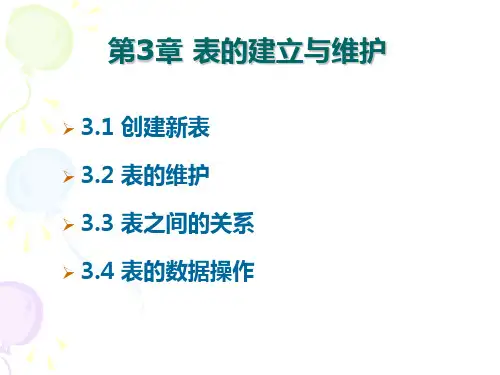 Access 2010：第3章  表的建立与维护2010解析