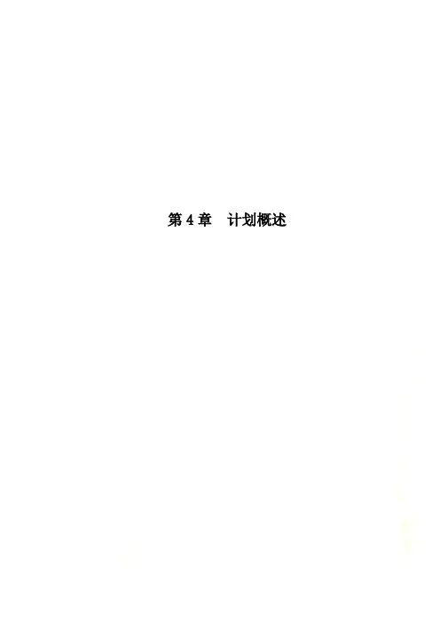 第4章  计划概述