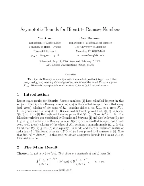 Asymptotic Bounds for Bipartite Ramsey Numbers