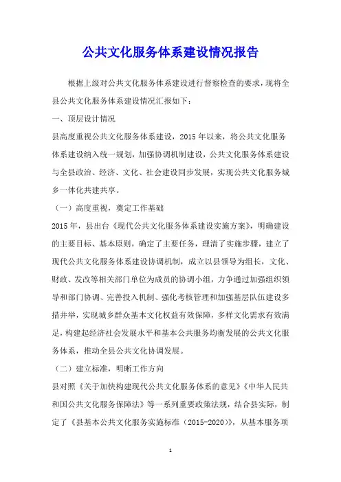 公共文化服务体系建设情况报告