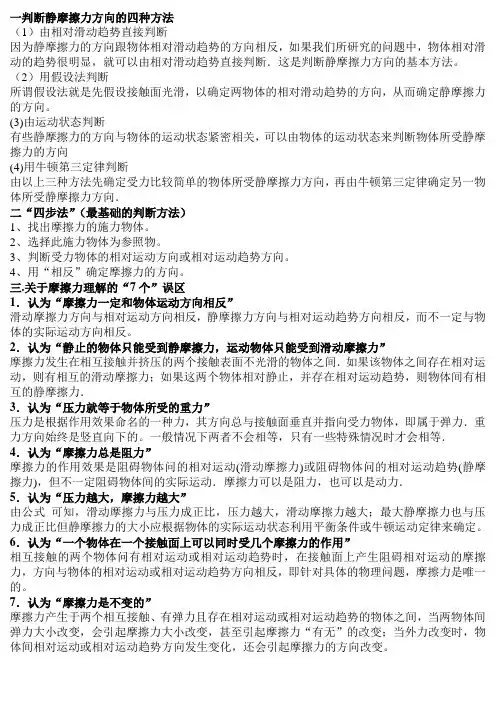 一判断静摩擦力方向的四种方法 2