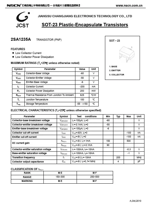 2SA1235A贴片三极管规格书