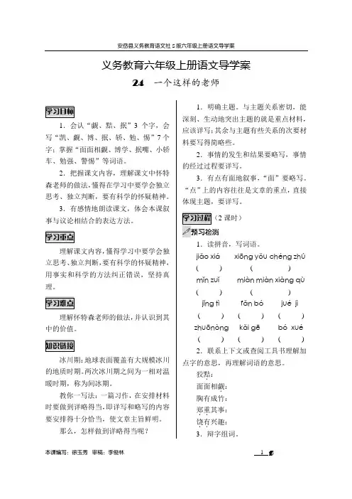 24《一个这样的老师》