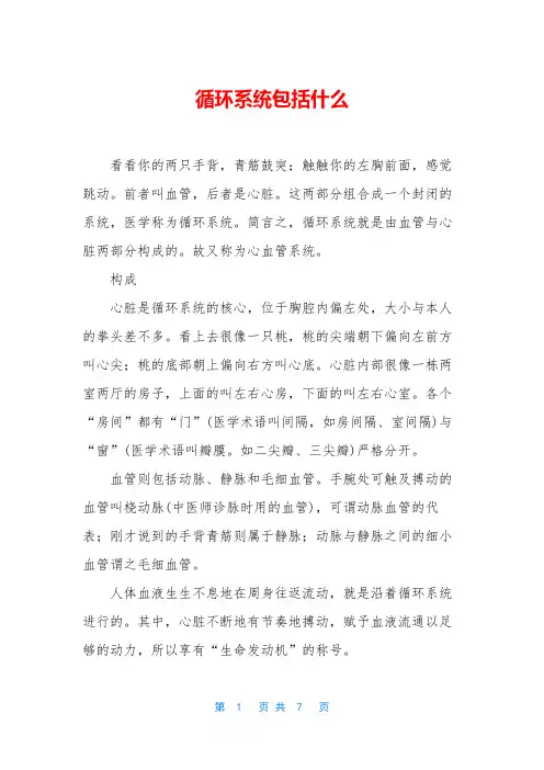 循环系统包括什么