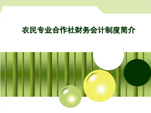农民专业合作社财务会计制度简介