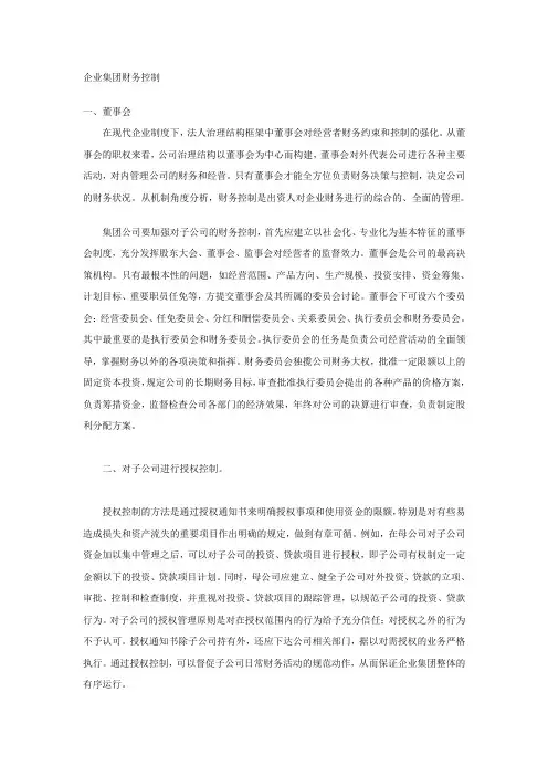 企业集团财务控制