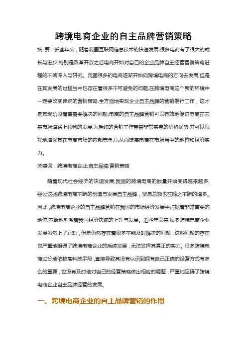 跨境电商企业的自主品牌营销策略 2