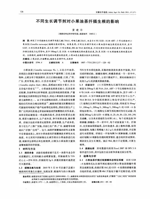 不同生长调节剂对小果油茶扦插生根的影响