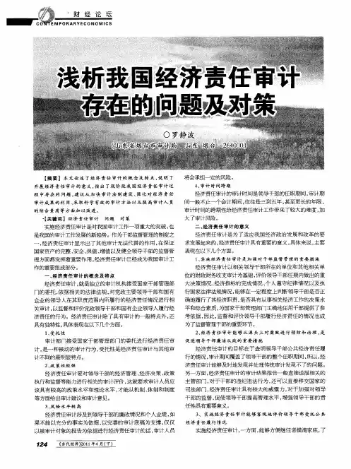 浅析我国经济责任审计存在的问题及对策
