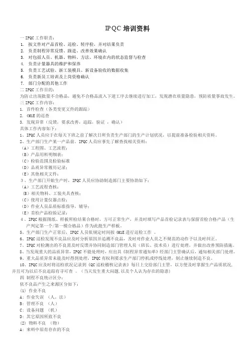 IPQC培训资料