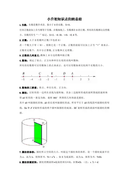 小升初知识点归纳总结