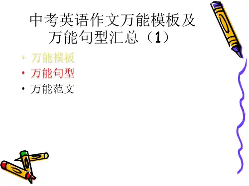 中考英语作文万能模板及万能句型汇总(1)