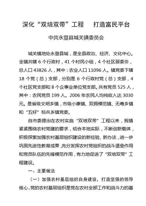 “双培双带”总结