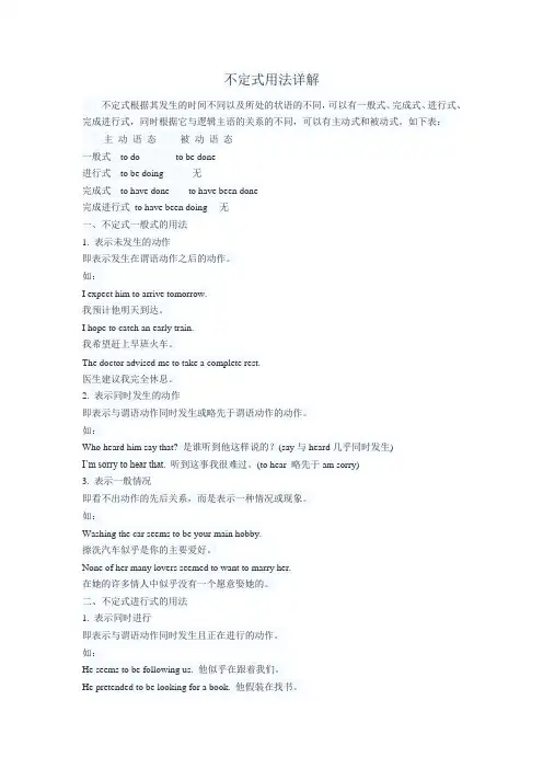 不定式用法详解