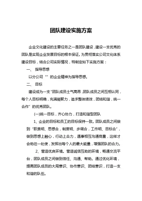 团队建设实施方案