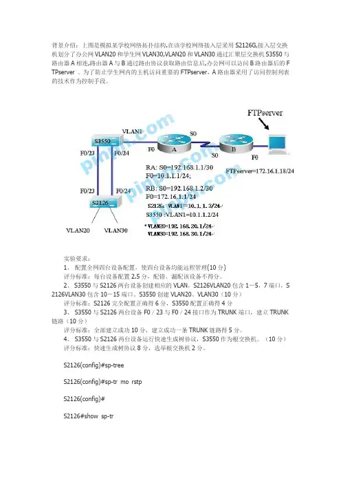 锐捷工程师考试上机实验题
