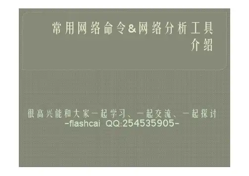 常用网络命令和网络分析工具介绍