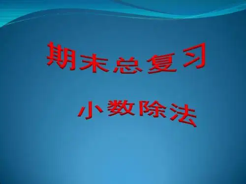 总复习之小数除法
