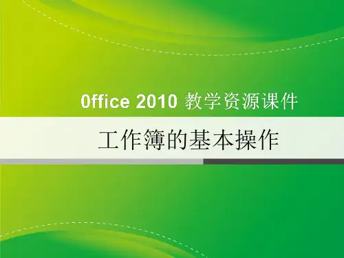13工作簿的基本操作
