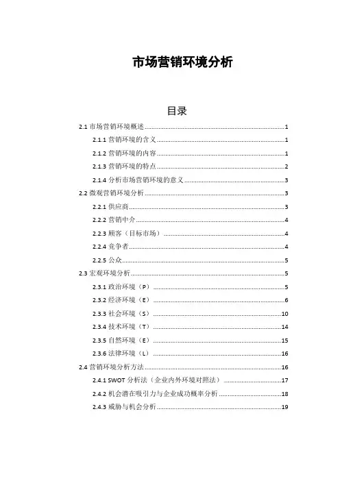 市场营销环境分析