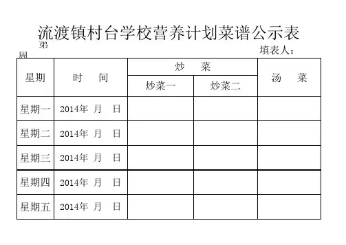 菜谱表