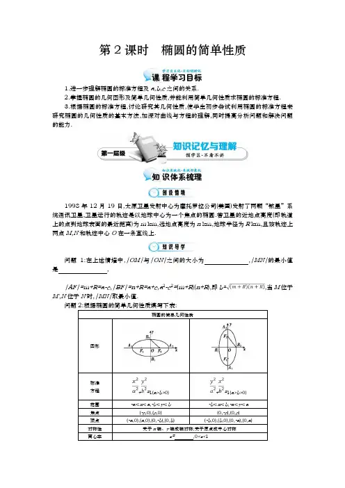 椭圆的简单性质资料导学案