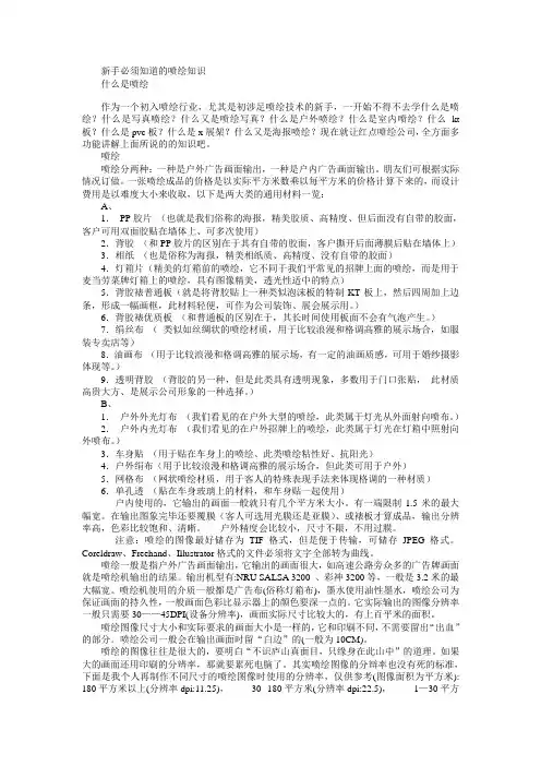 不得不学的喷绘知识