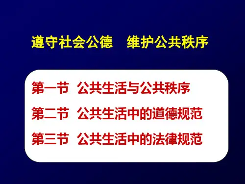 公共生活与公共秩序,公共生活中的道德规范,法律规范