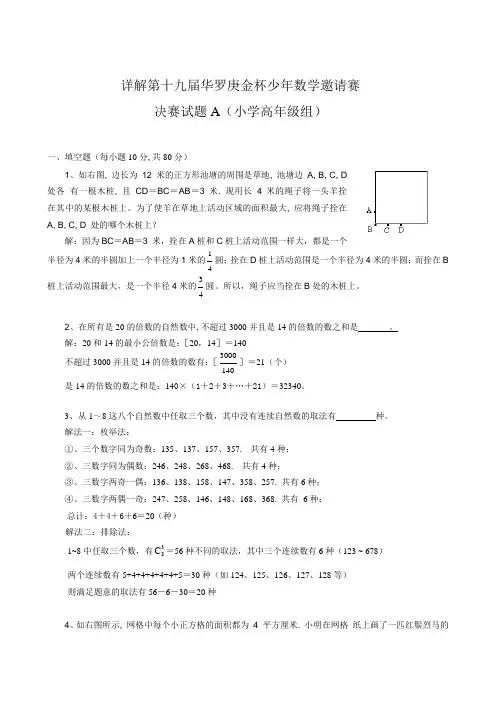 详解第十九届华罗庚金杯少年数学邀请赛