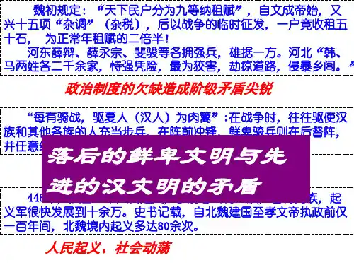 人教版高中历史选修一第3单元第2课北魏孝文帝的改革措施课件(共25张PPT)