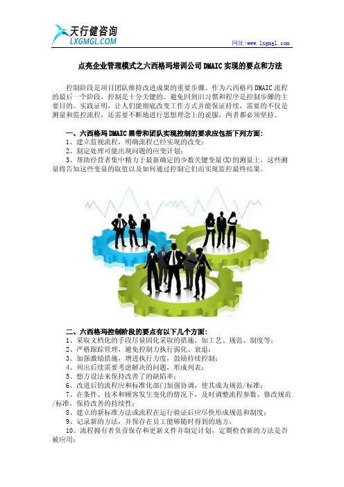 点亮企业管理模式之6西格玛培训DMAIC实现的要点