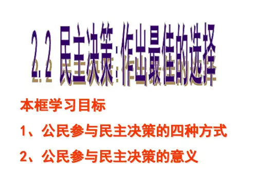 2.2民主决策:作出最佳的选择