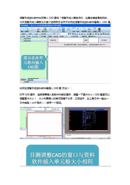 恒智天成资料如何导入CAD图吗