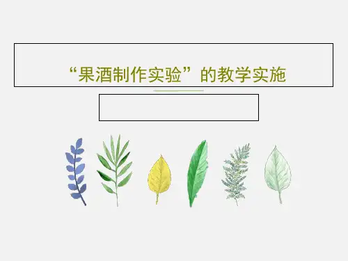 “果酒制作实验”的教学实施16页PPT