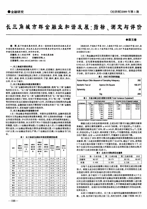 长三角城市群金融业和谐发展：指标、测定与评价
