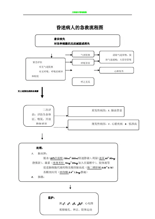 昏迷病人的急救流程图