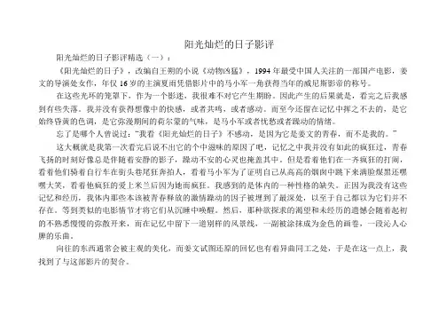 阳光灿烂的日子影评(精选8篇)