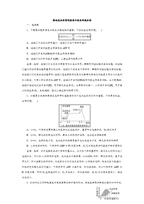 高中生物一轮知识考点：影响光合作用的因素及相关曲线分析 含解析