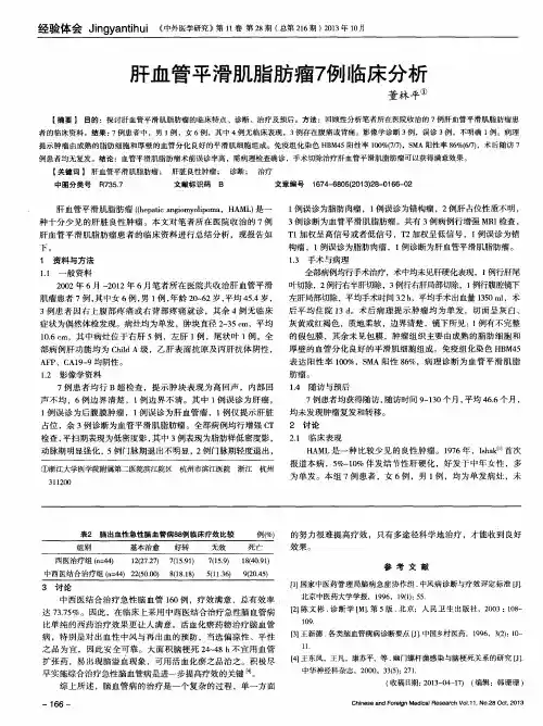 肝血管平滑肌脂肪瘤7例临床分析