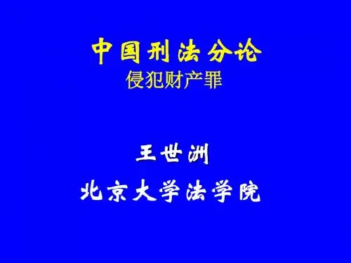 中国刑法分论-06-侵犯财产罪